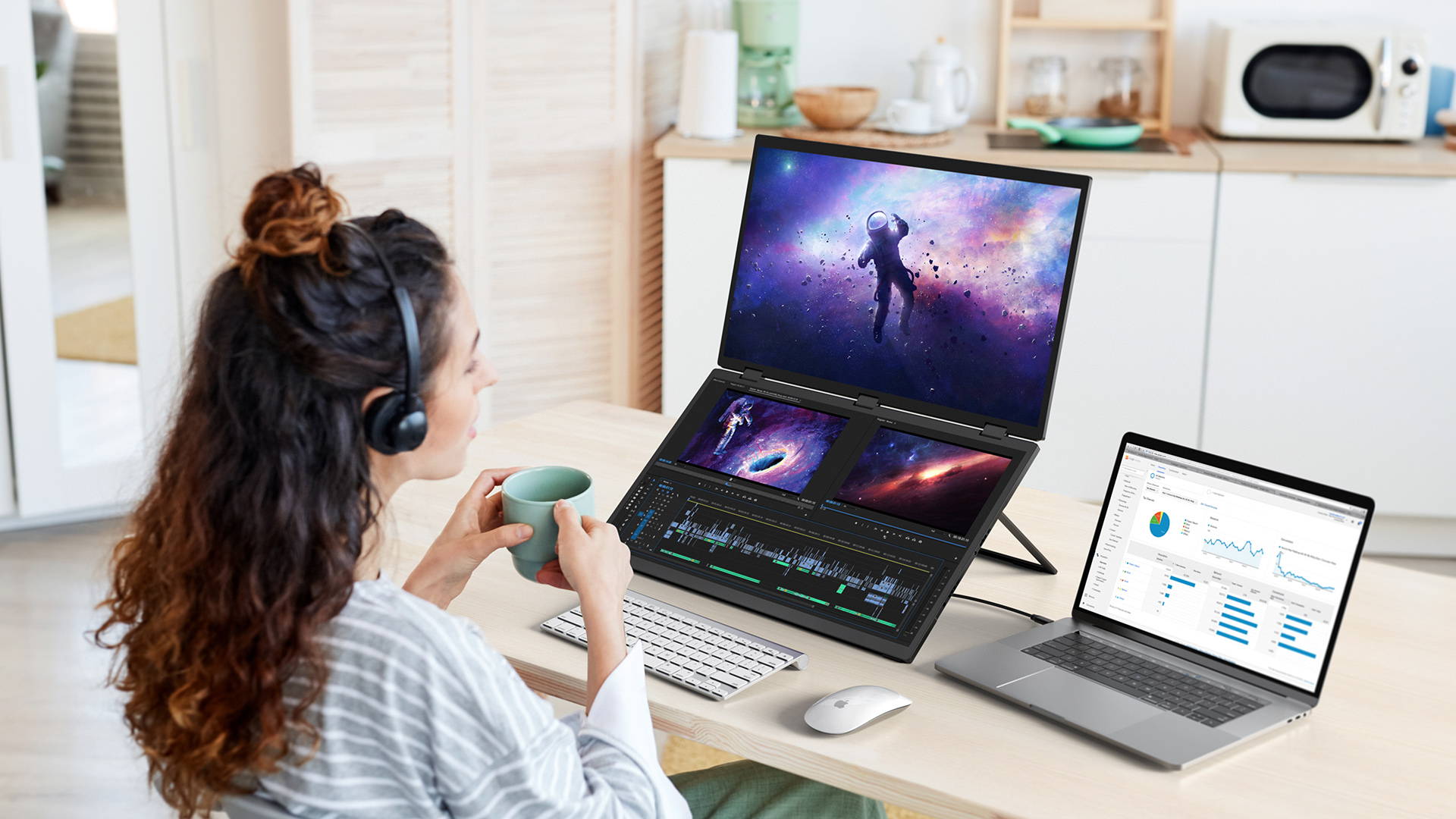18.5'' 100Hz Touch Screen Dual Triple Portable Monitor IPS USB-C HDMI HDR Foldable Laptop PC Gaming Display For PC Mac Windows - Limetastore