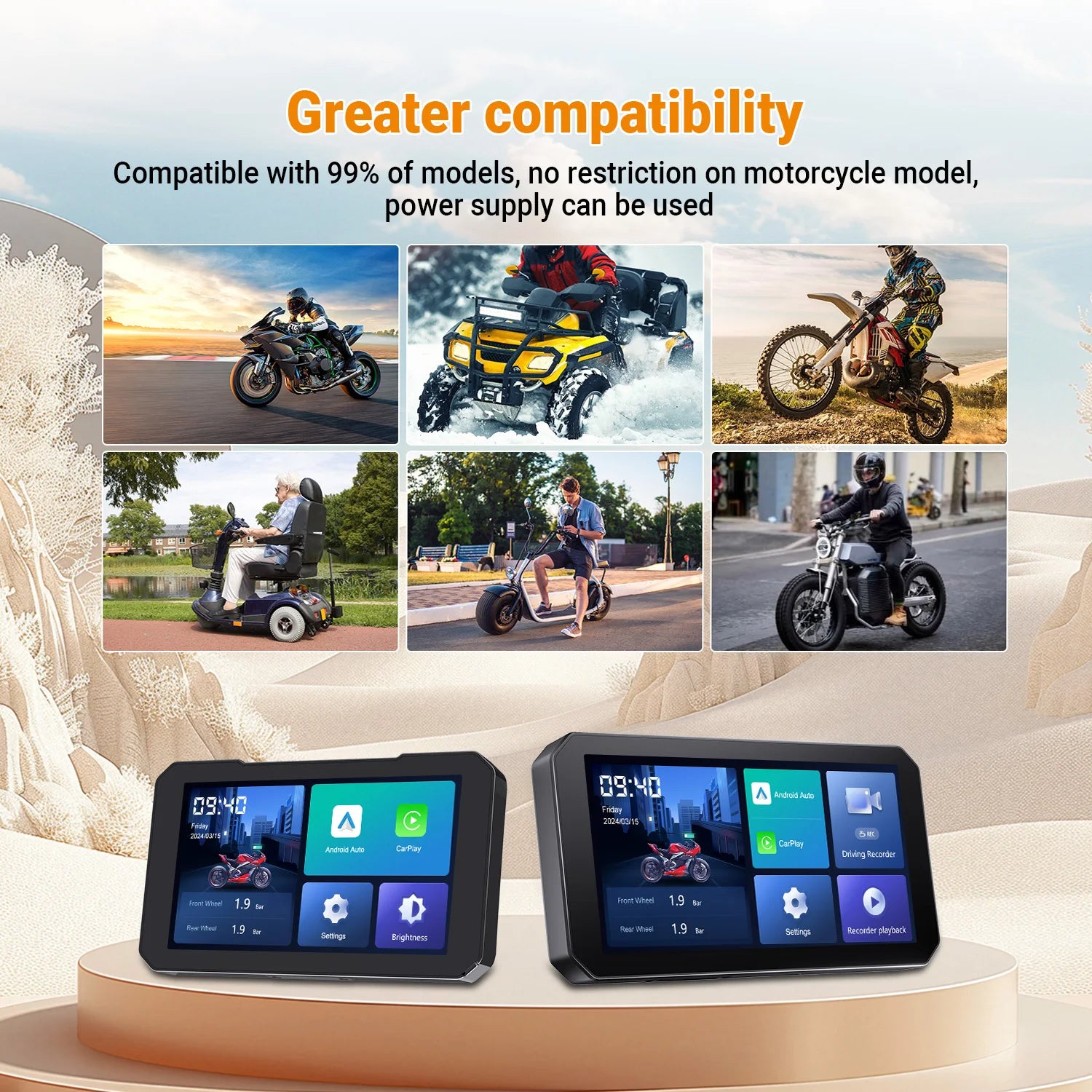OTTOCAST Express C6 6" Motorcycle Wireless CarPlay Display