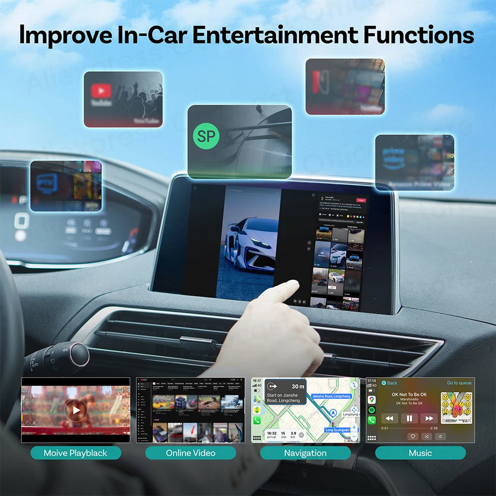 OTTOCAST Play2Video Express Wireless CarPlay Video AI Box