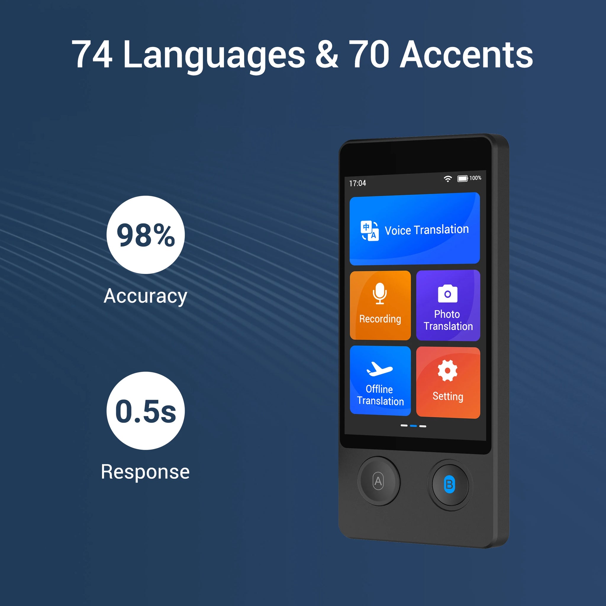 Wooask W12 Translator No WiFi Needed 144 Languages Offline