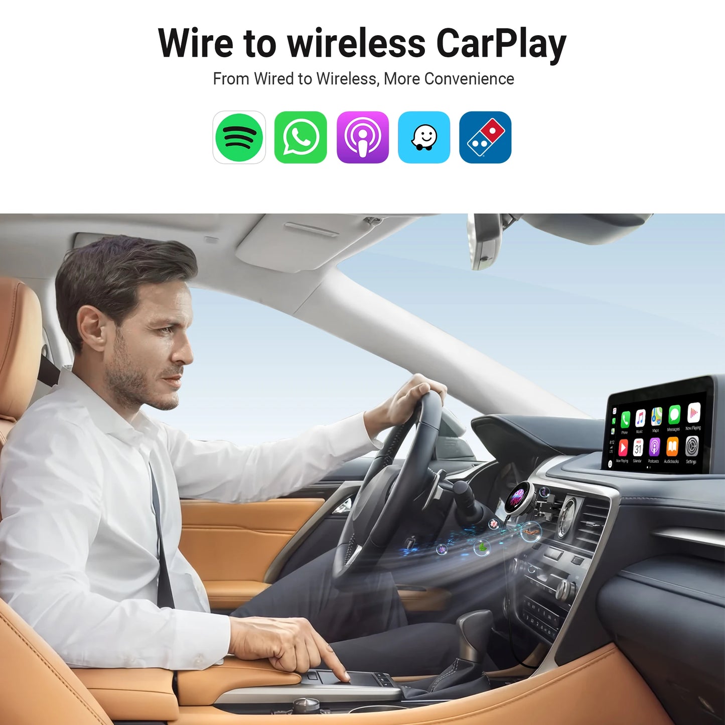 OTTOCAST CarPlay Clip Wireless Adapter & Air Freshener