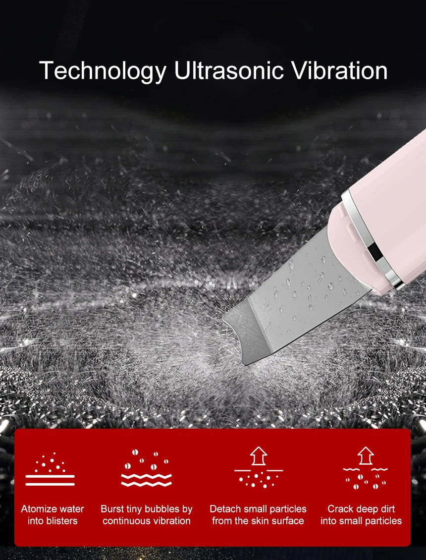 ANLAN Ultrasonic Skin Scrubber - Deep Cleaning Peeling Shovel for Facial Care and Skin Lifting - Ultrasonic Cleaner for Radiant Skin - Limetastore