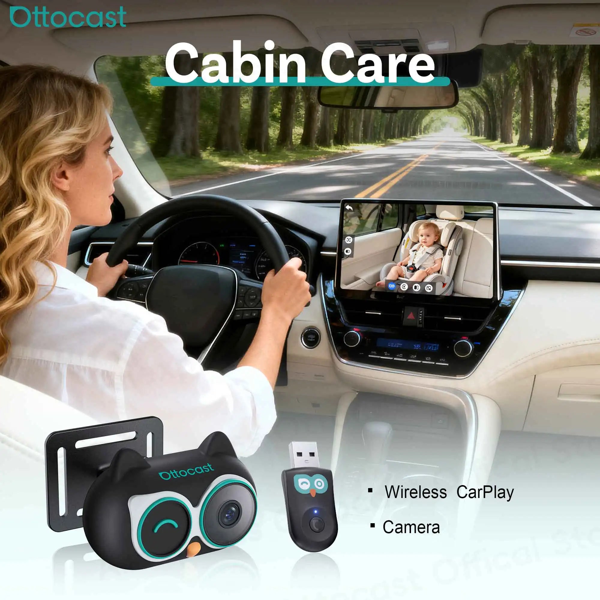 OTTOCAST Cabin Care Wireless CarPlay Adapter for iPhone
