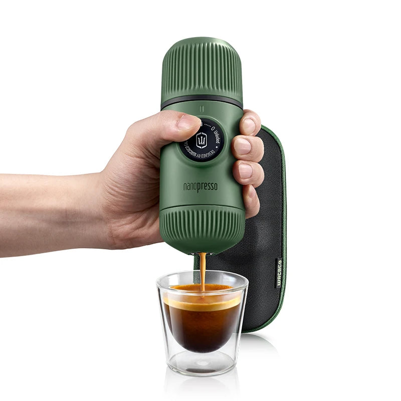 Wacaco Nanopresso + Protective Case Bundle – 18 Bar High-Pressure Portable Espresso Maker
