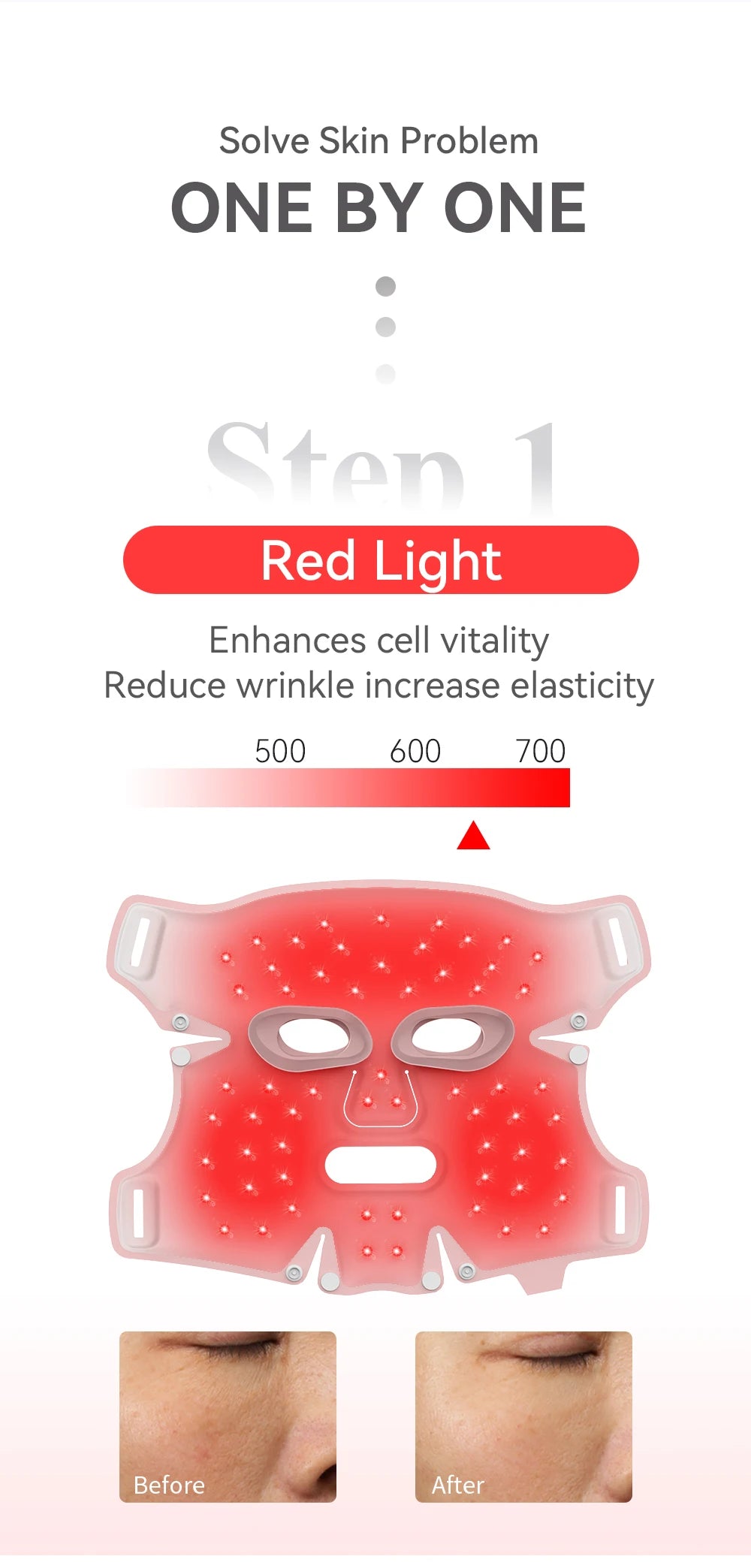 ANLAN LED Facial Mask | 5‑Color LED, Silicone, Anti‑Aging, Heating Photon Therapy