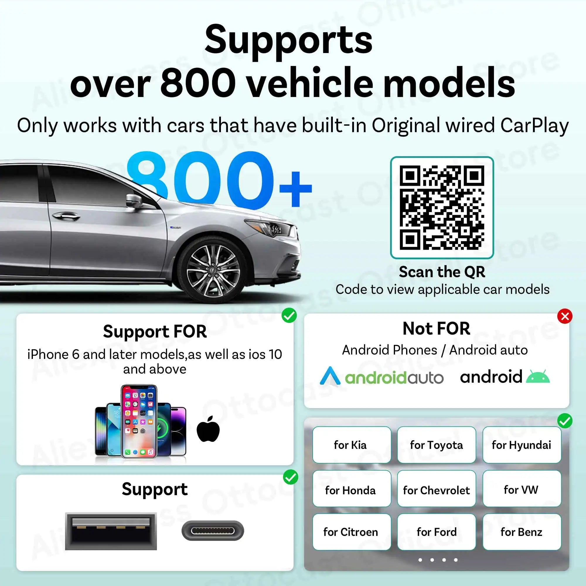 OTTOCAST Cabin Care Wireless CarPlay Adapter for iPhone