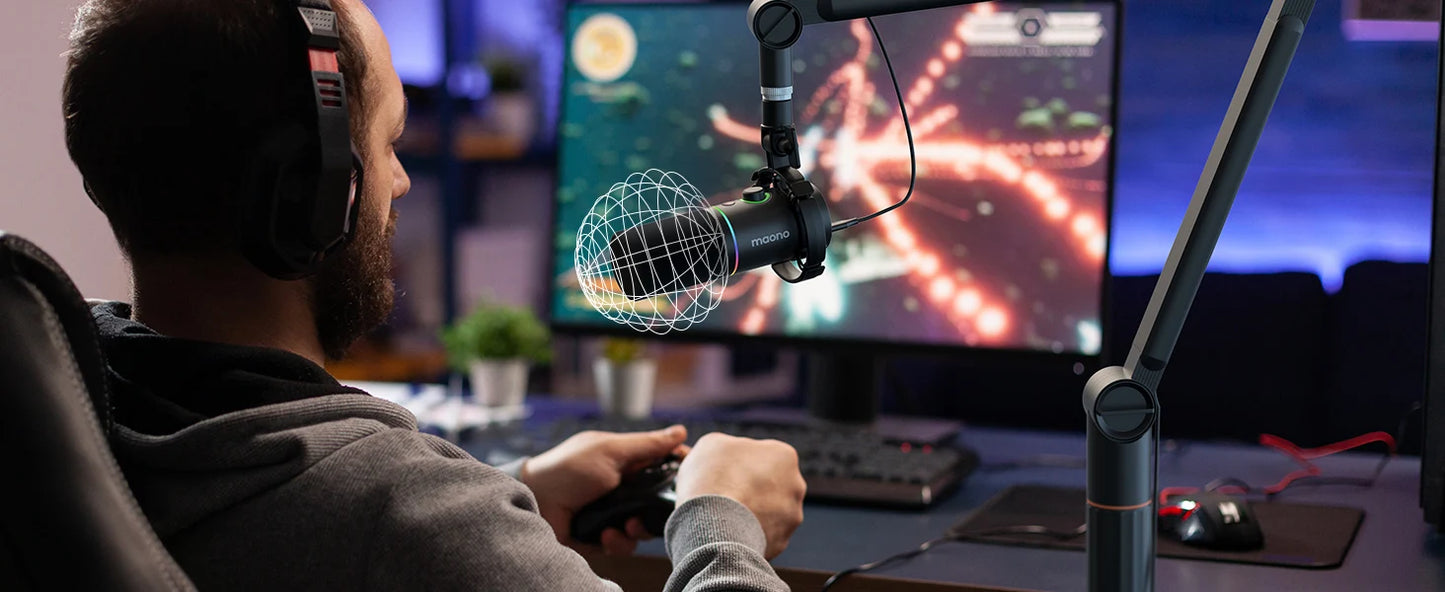 Maono PD200X – XLR/USB Dynamic Microphone | Metal Gaming & Streaming Mic with Software Control