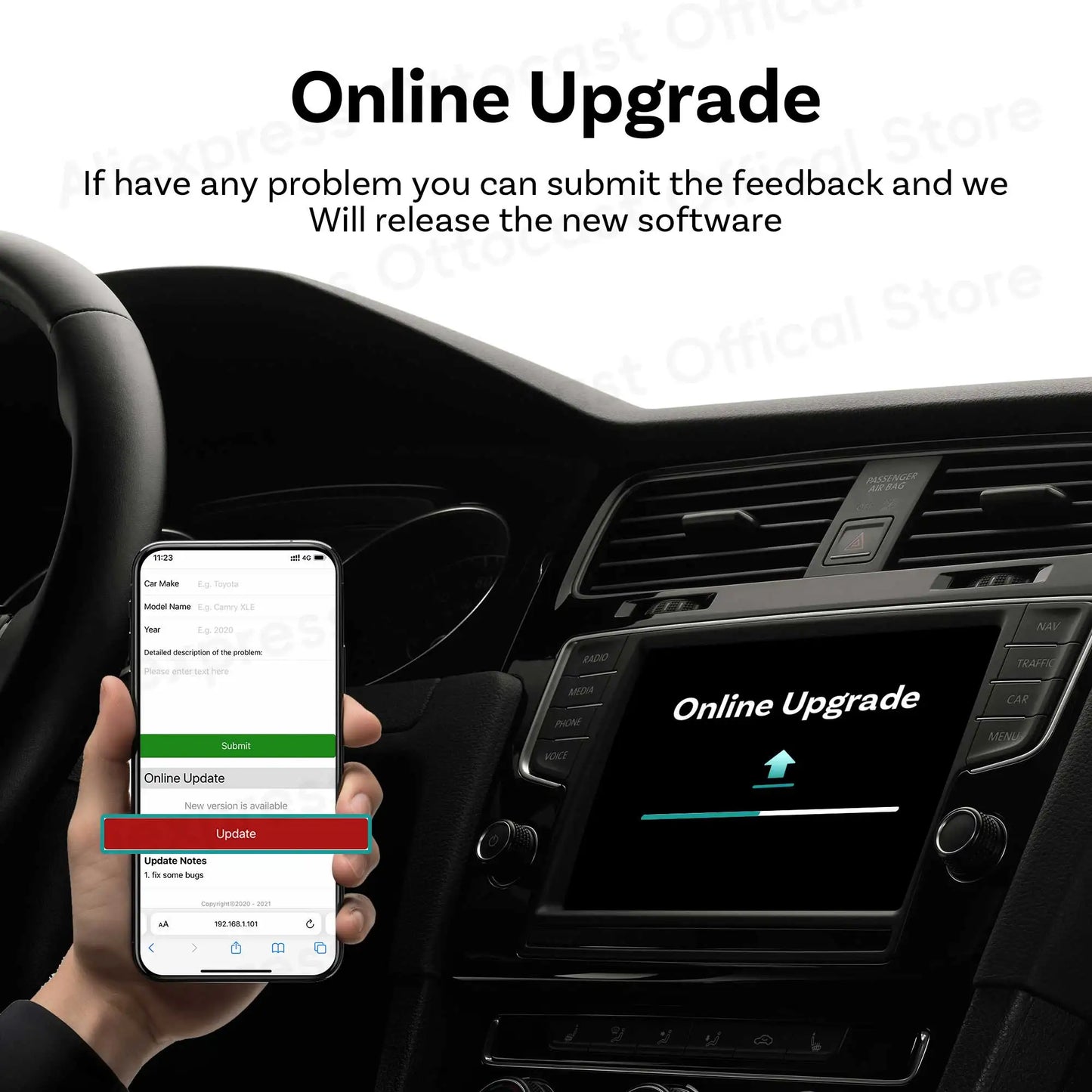 OTTOCAST Mini Core Wireless CarPlay & Android Auto Adapter