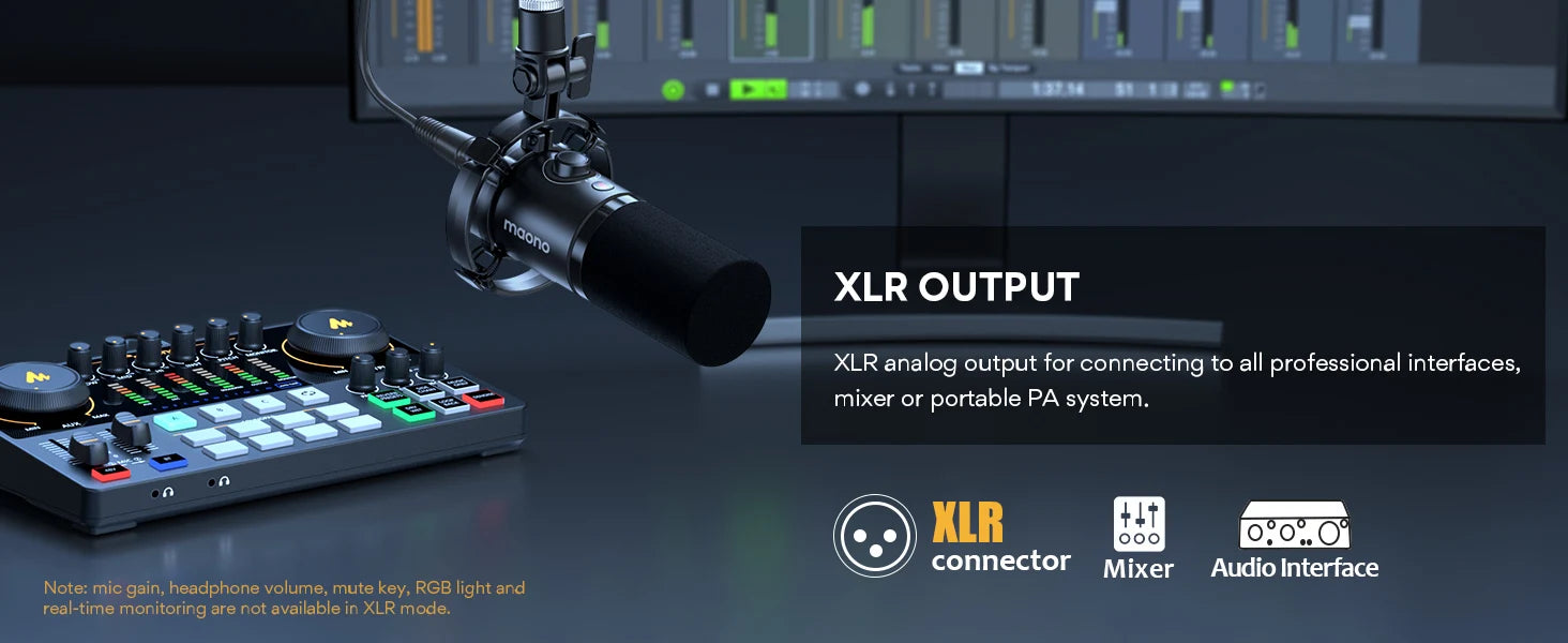 Maono PD200X – XLR/USB Dynamic Microphone | Metal Gaming & Streaming Mic with Software Control