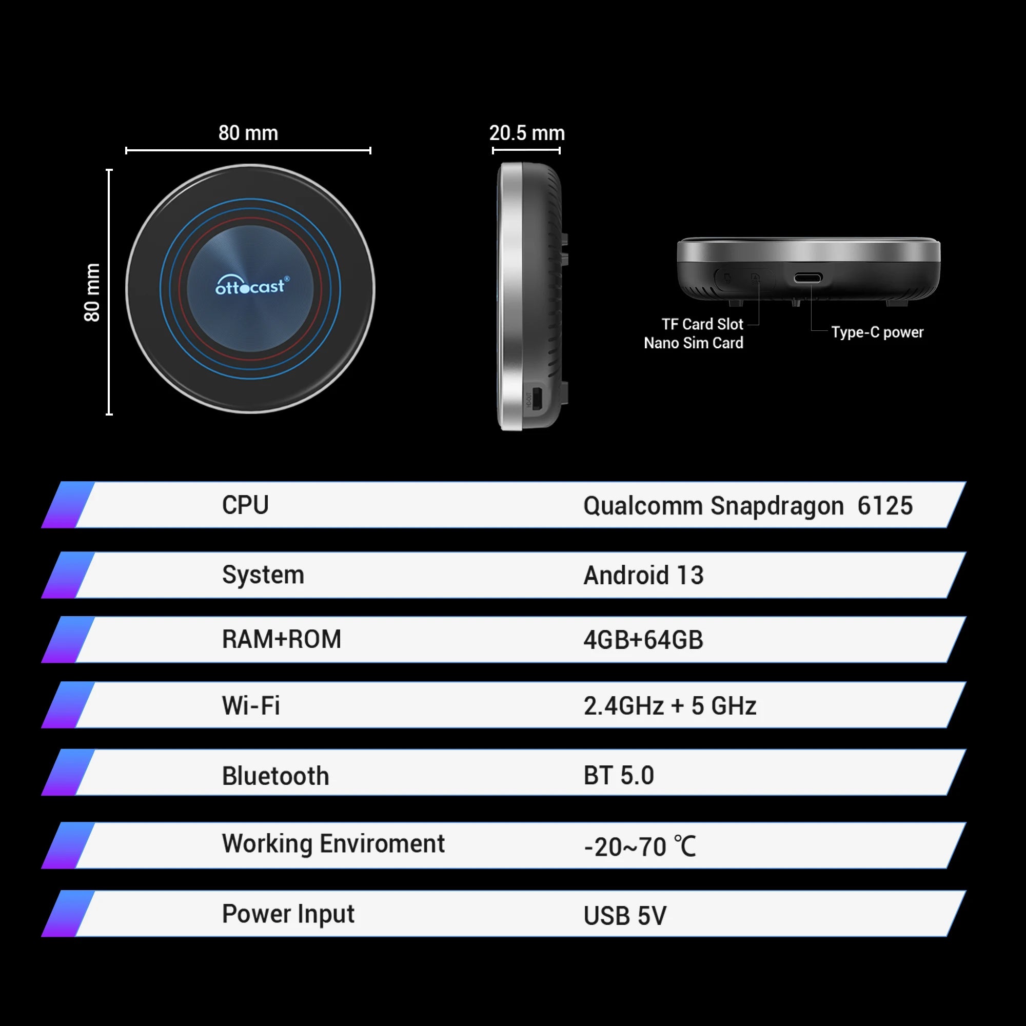 OTTOAIBOX i3 Android 13 Wireless CarPlay TV Box for BMW