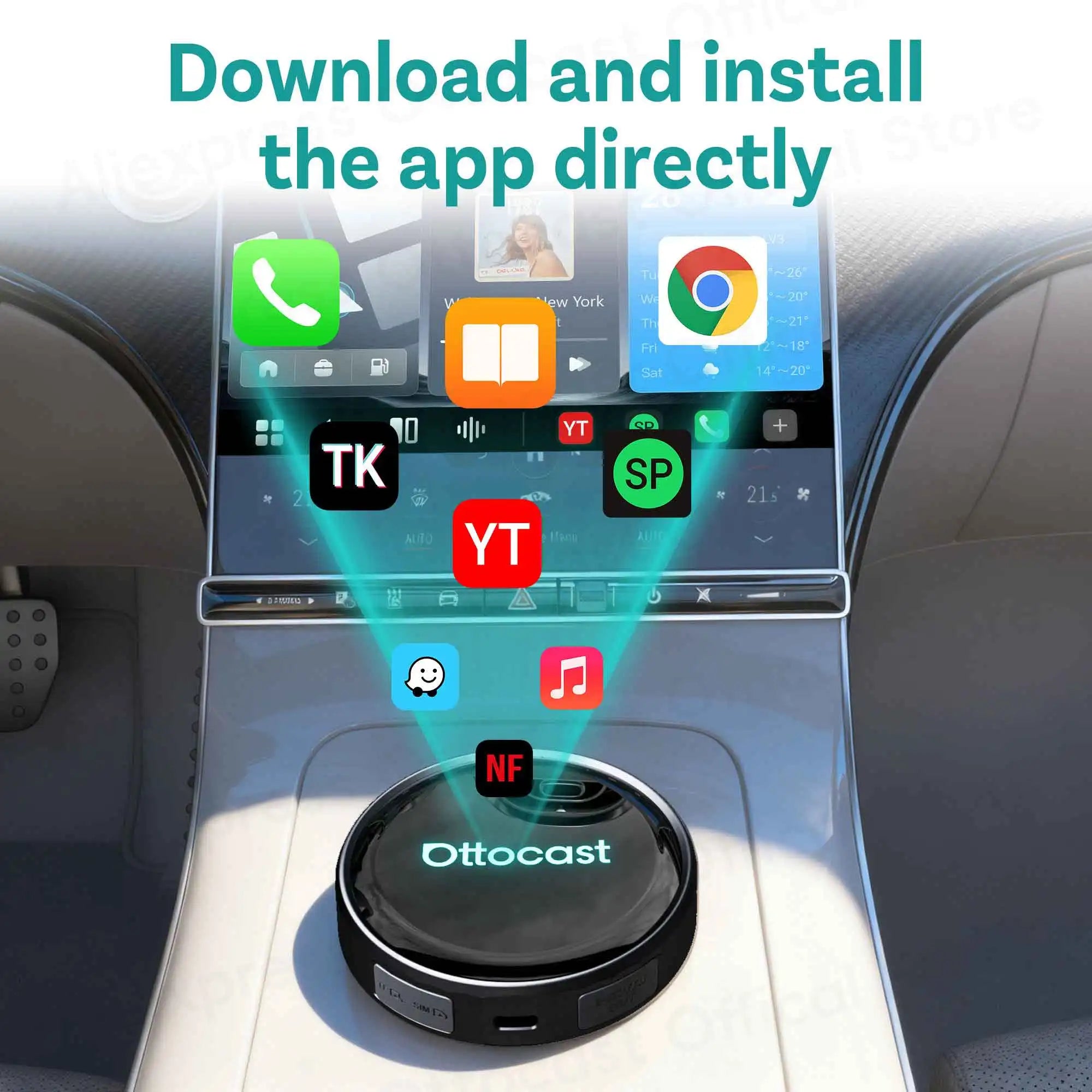 OTTOCAST P3 PRO Android 13 AI Box with HDMI & Wireless CarPlay
