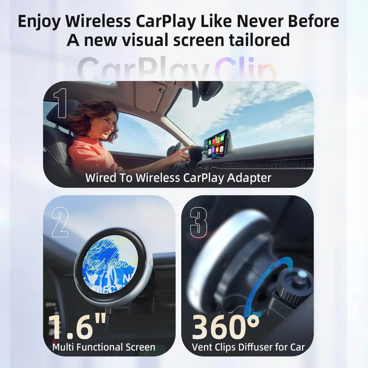 OTTOCAST CarPlay Clip Wireless Adapter with Picture Frame