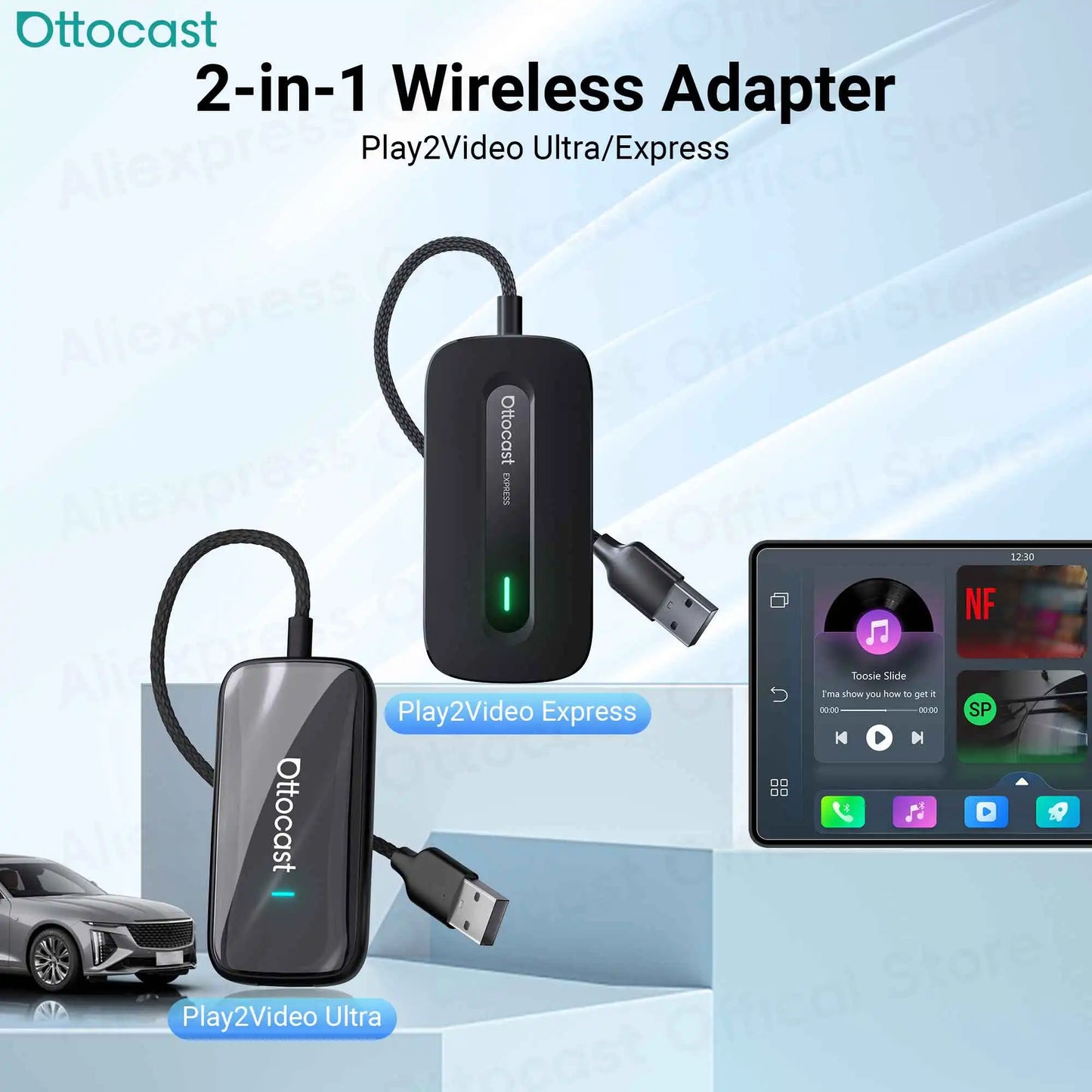 OTTOCAST Play2Video Ultra/Express Wireless CarPlay AI Box