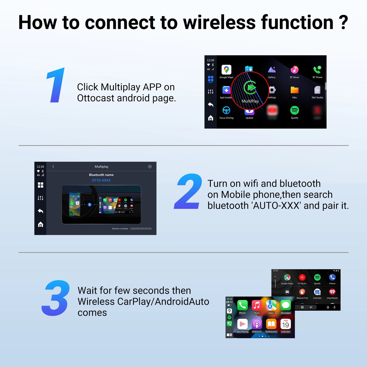 OTTOCAST P3 Lite OttoAiBox Wireless CarPlay Android AI Box