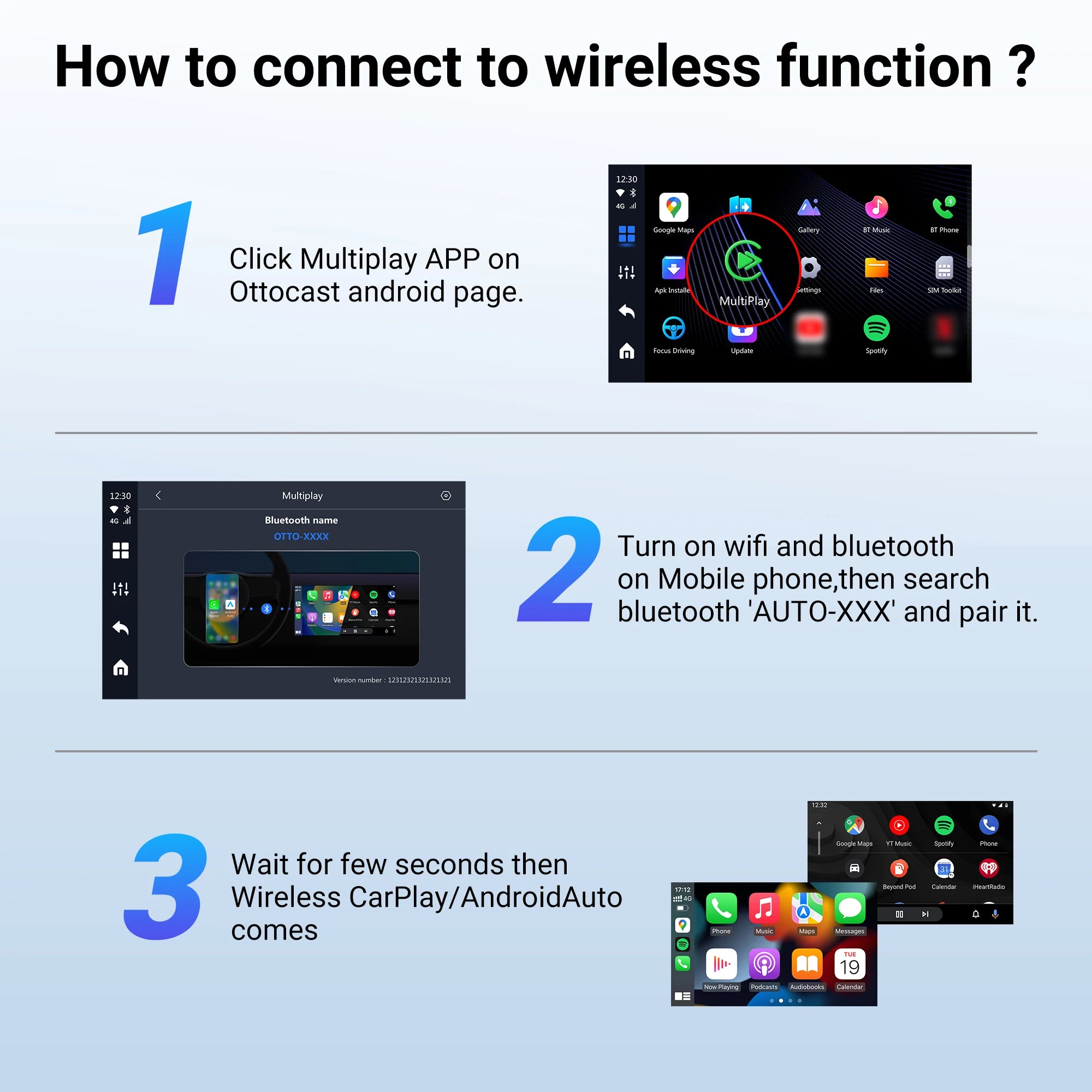 OTTOCAST P3 Lite OttoAiBox Wireless CarPlay Android AI Box