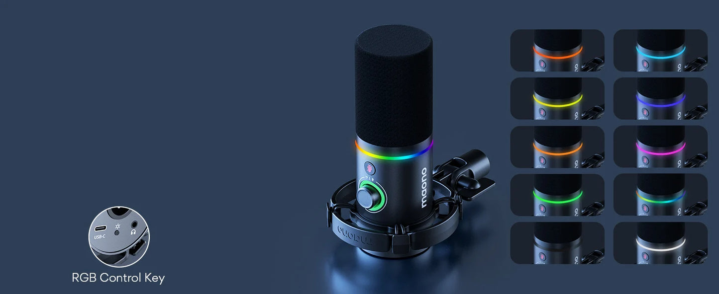 Maono PD200X – XLR/USB Dynamic Microphone | Metal Gaming & Streaming Mic with Software Control