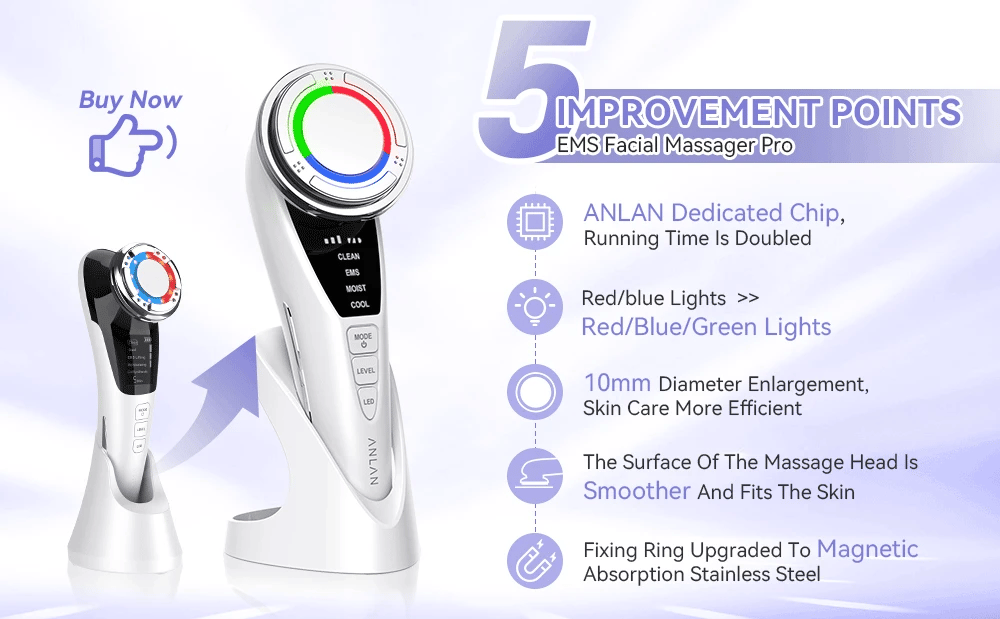 ANLAN EMS Facial Massager | LED, Hot/Cold, Lifting & Deep Cleaning