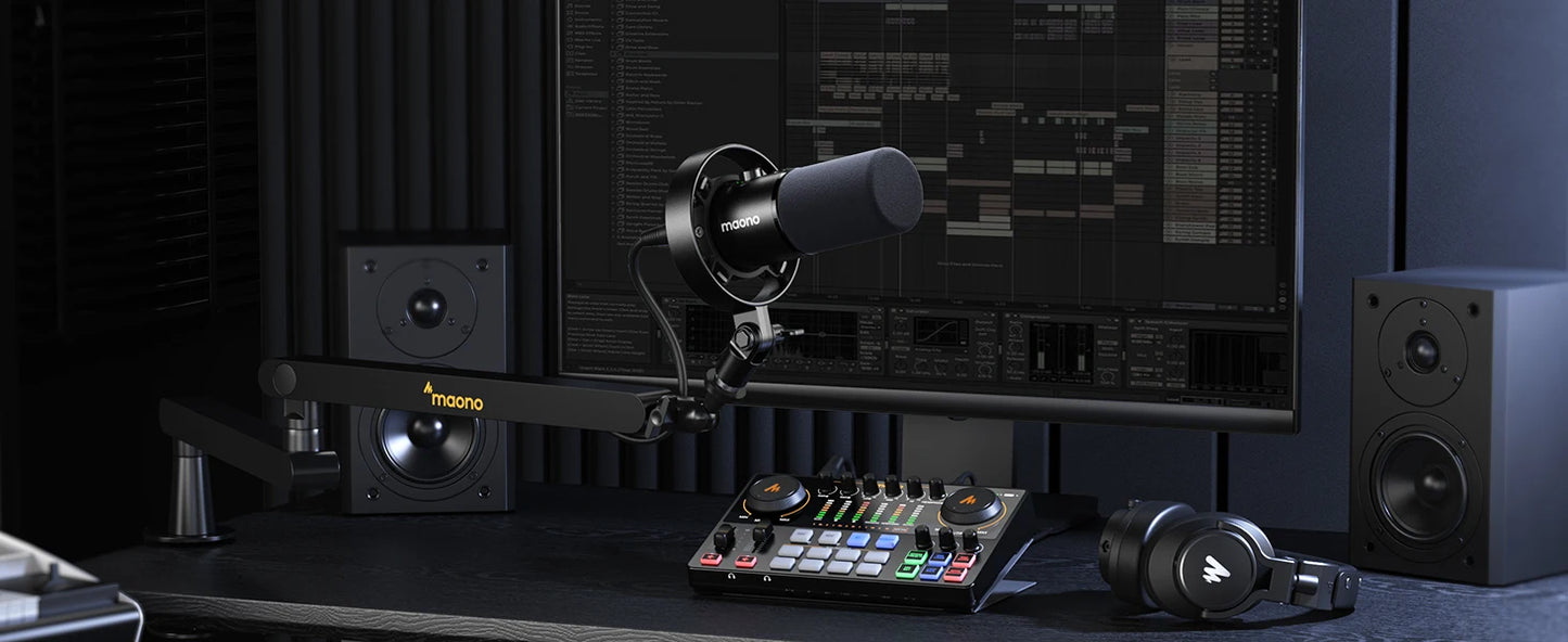 Maono PD300X – XLR/USB Dynamic Podcast Microphone | 192 kHz / 24‑bit Studio‑Grade Recording Mic with Noise Reduction for Content Creators & Home Studios