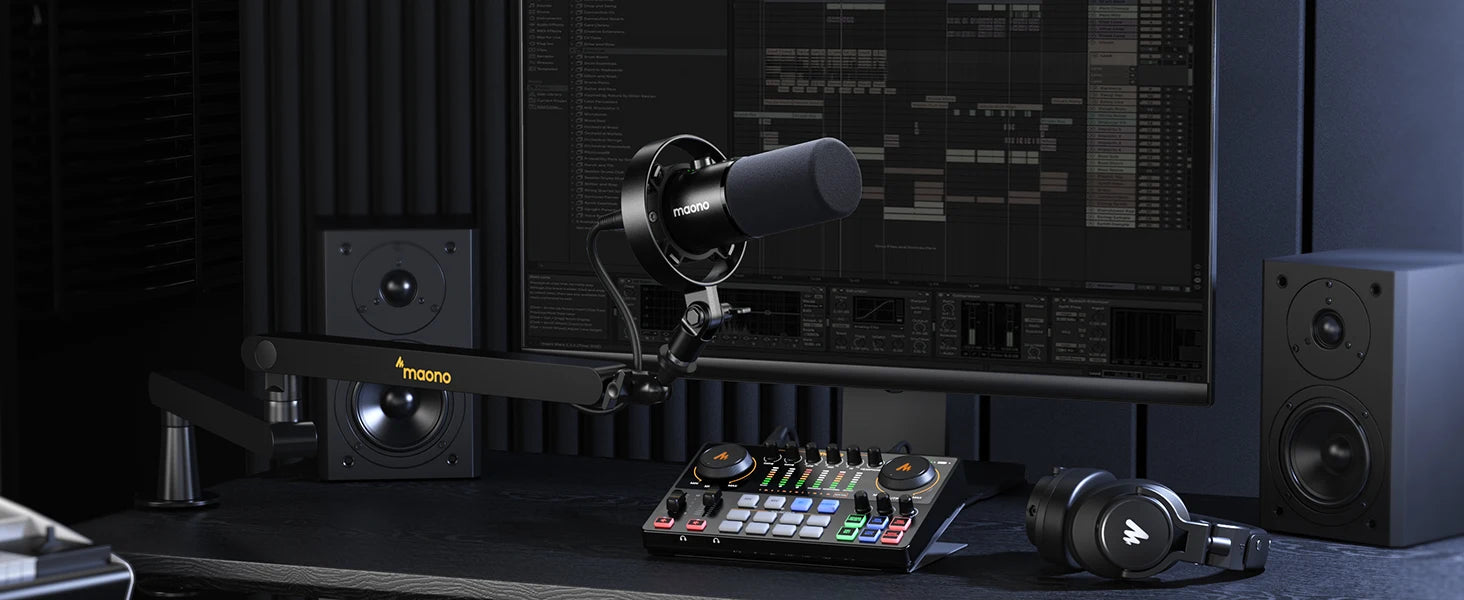 Maono PD300X – XLR/USB Dynamic Podcast Microphone | 192 kHz / 24‑bit Studio‑Grade Recording Mic with Noise Reduction for Content Creators & Home Studios