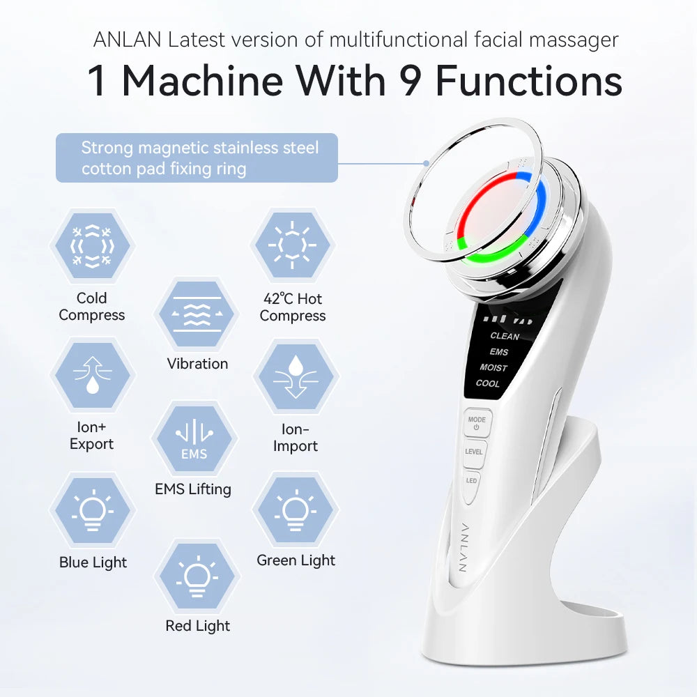ANLAN EMS Facial Massager Pro Face Lifting Skin Rejuvenation Cold Compress Deep Cleaning Anti-aging Skincare Beauty Device - Limetastore