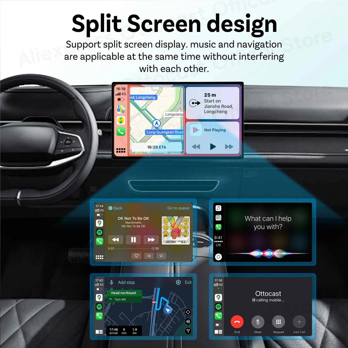 OTTOCAST 3‑in‑1 Mini Air Dongle Wireless CarPlay Adapter