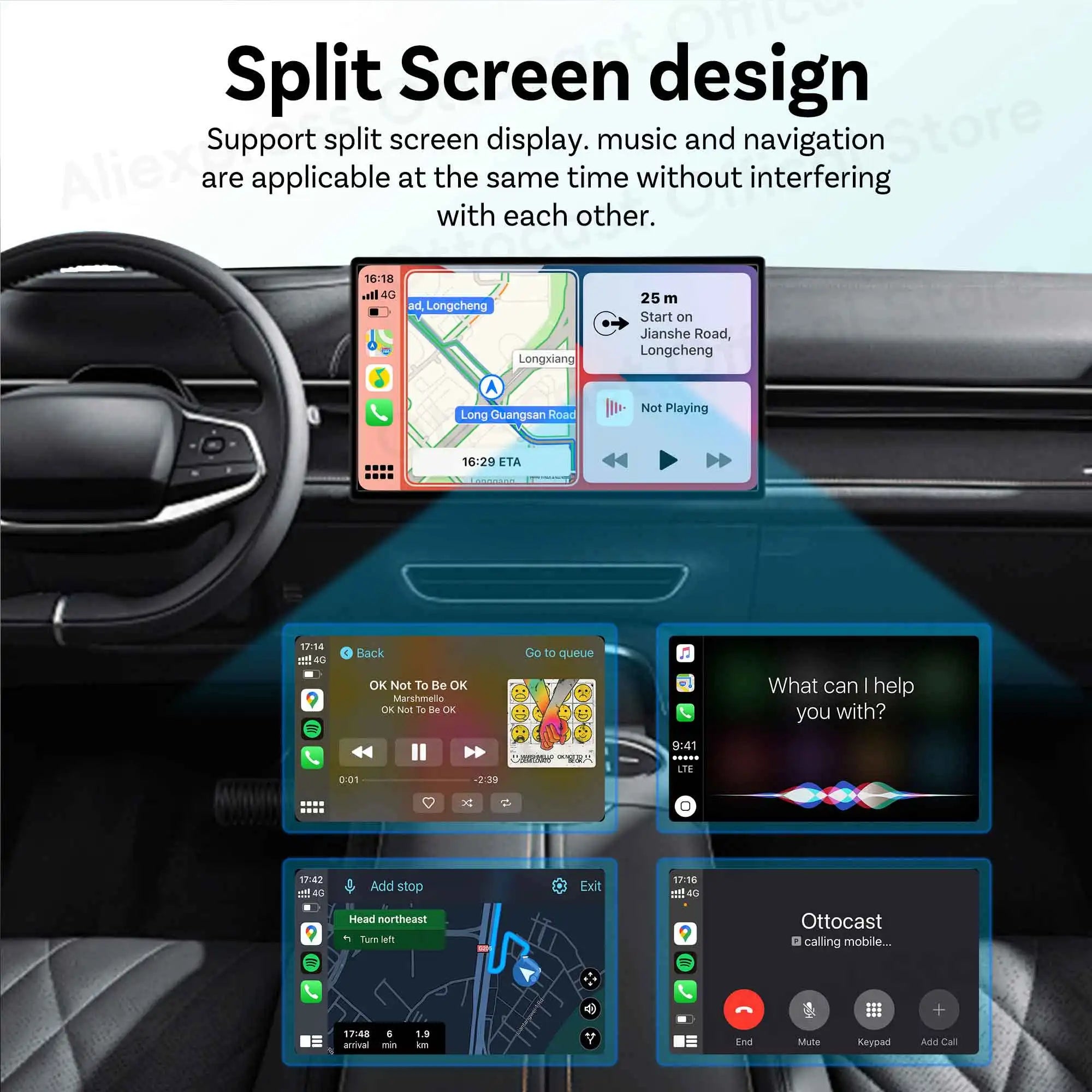 OTTOCAST 3‑in‑1 Mini Air Dongle Wireless CarPlay Adapter