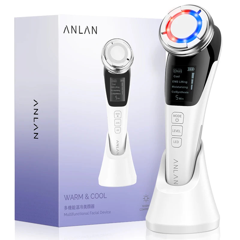 ANLAN EMS Facial Massager | Microcurrent Lifting, Hot/Cold, Deep Cleansing