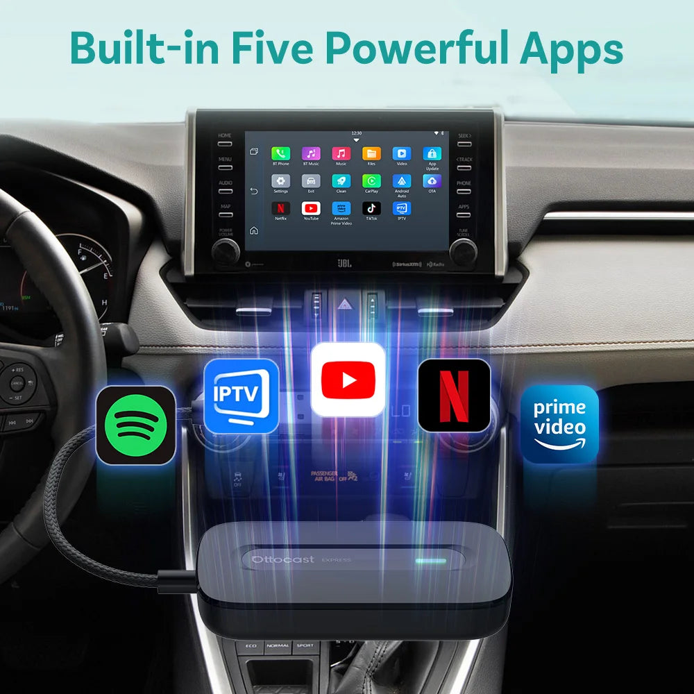 OTTOCAST Play2Video Express Wireless CarPlay Video AI Box
