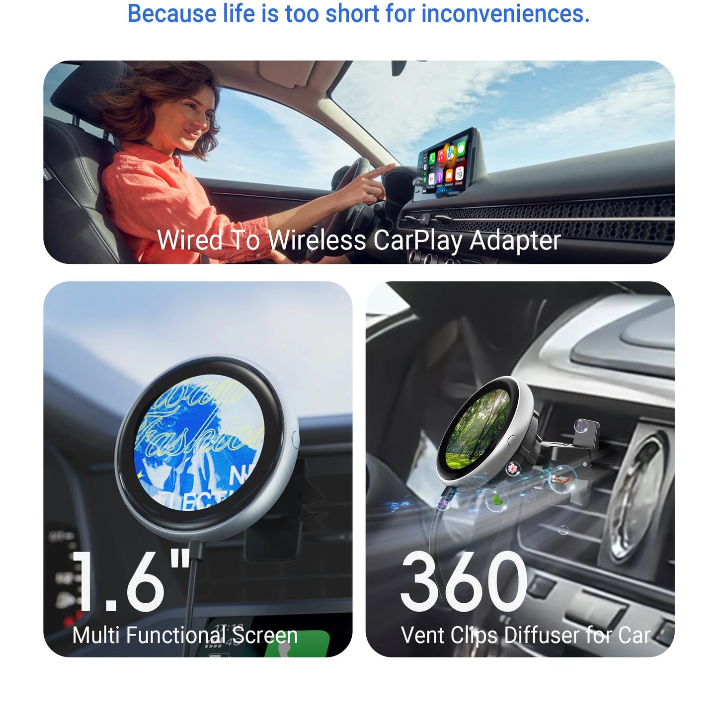 OTTOCAST CarPlay Clip Wireless Adapter & Air Freshener