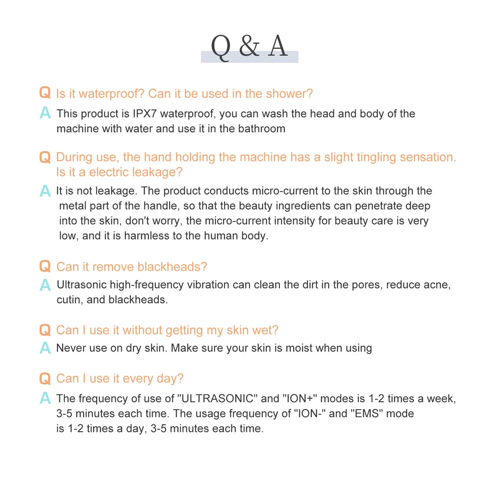 ANLAN Ultrasonic Skin Scrubber | EMS Lifting, Red/Blue LED, Deep Cleansing, IPX7