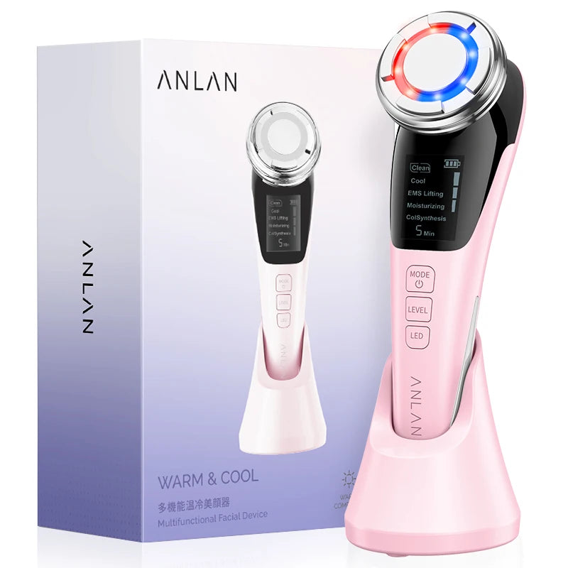ANLAN EMS Facial Massager | Microcurrent Lifting, Hot/Cold, Deep Cleansing