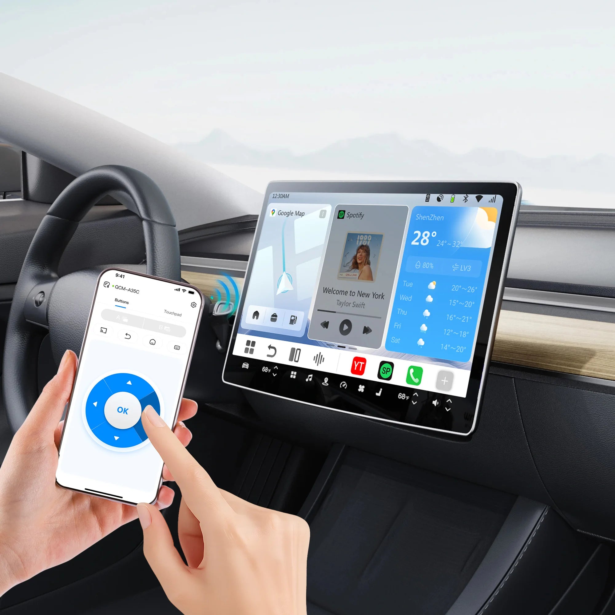 OTTOCAST P3 PRO AI Box with HDMI & Wireless CarPlay