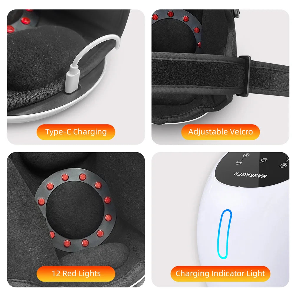 Red Light Therapy Knee Massager Vibration Hot Compress Massager Knee Elbow Shoulder Joints Pain Muscle Relaxing Physiotherapy