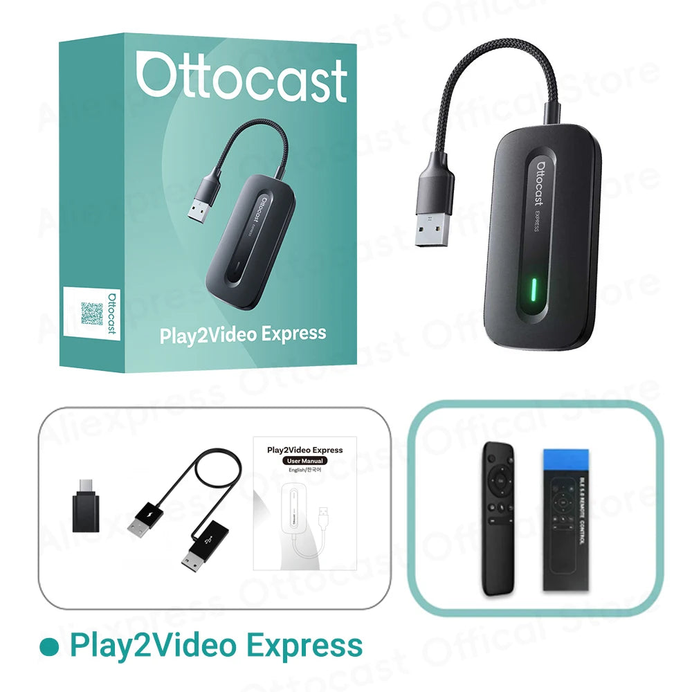 OTTOCAST Play2Video Ultra Wireless CarPlay Video Adapter
