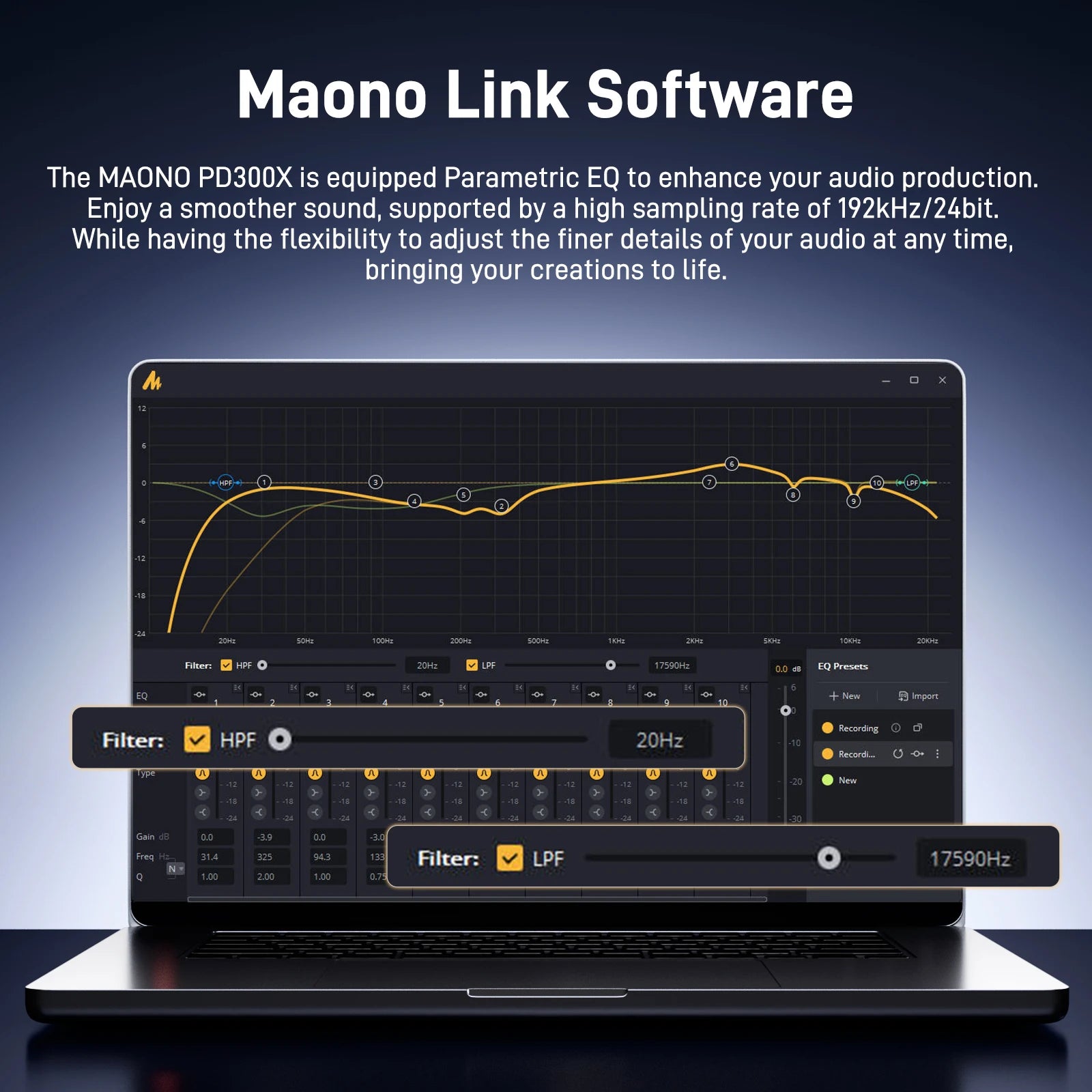 Maono PD300X – XLR/USB Dynamic Podcast Microphone | 192 kHz / 24‑bit Studio‑Grade Recording Mic with Noise Reduction for Content Creators & Home Studios