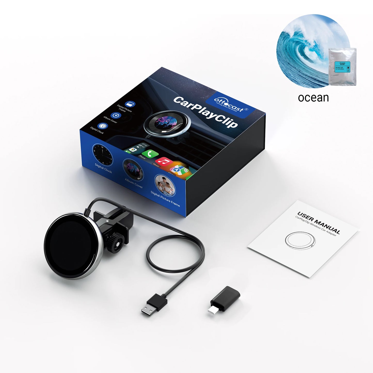 OTTOCAST CarPlay Clip Wireless Adapter & Air Freshener