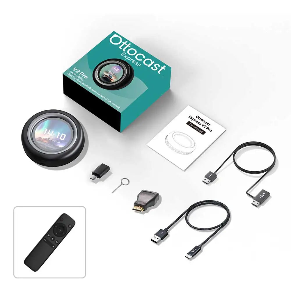 OTTOCAST Express V2 PRO Wireless CarPlay Android AI Box