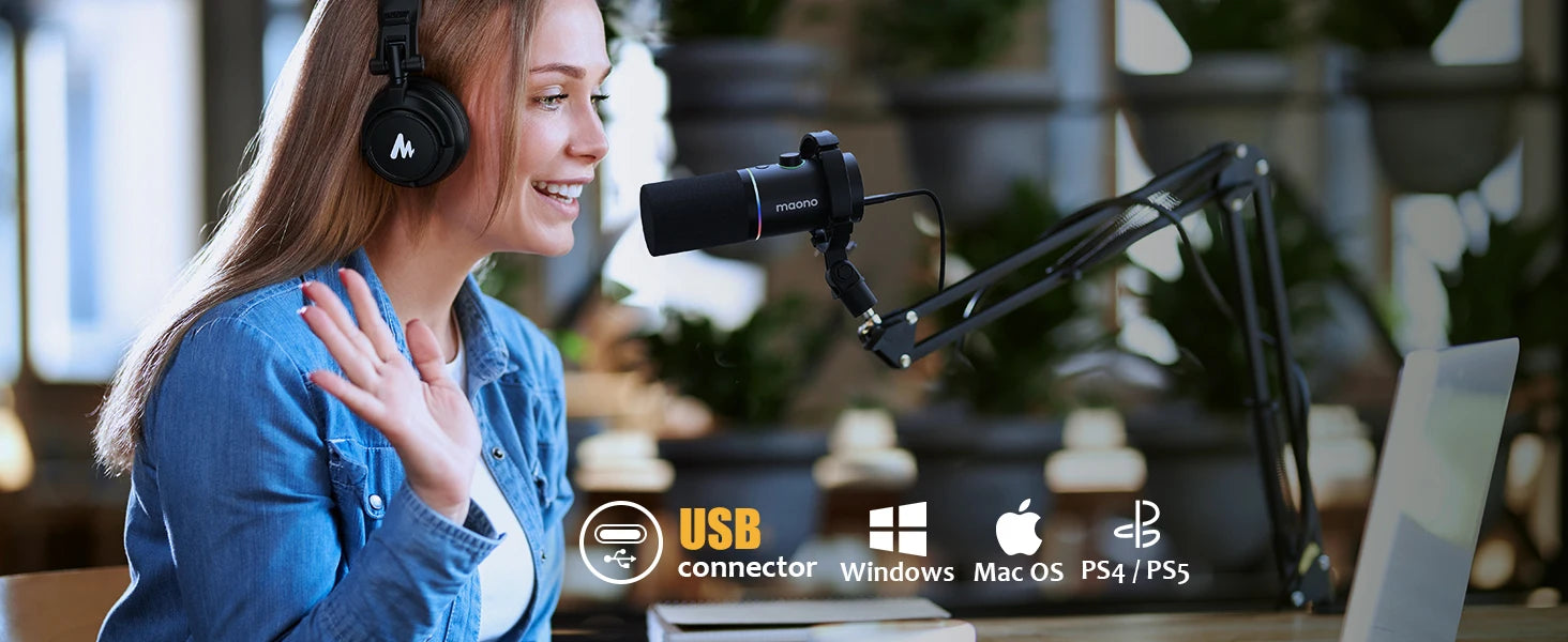 Maono PD200X – XLR/USB Dynamic Microphone | Metal Gaming & Streaming Mic with Software Control
