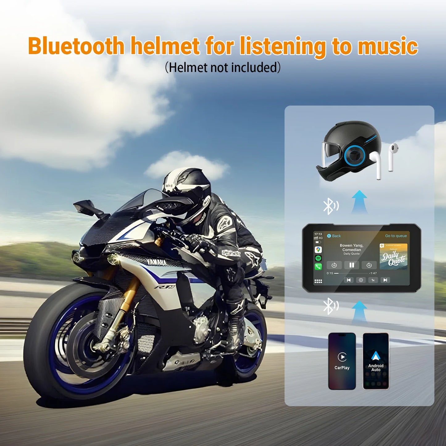 OTTOCAST Express C6 6" Motorcycle Wireless CarPlay Display