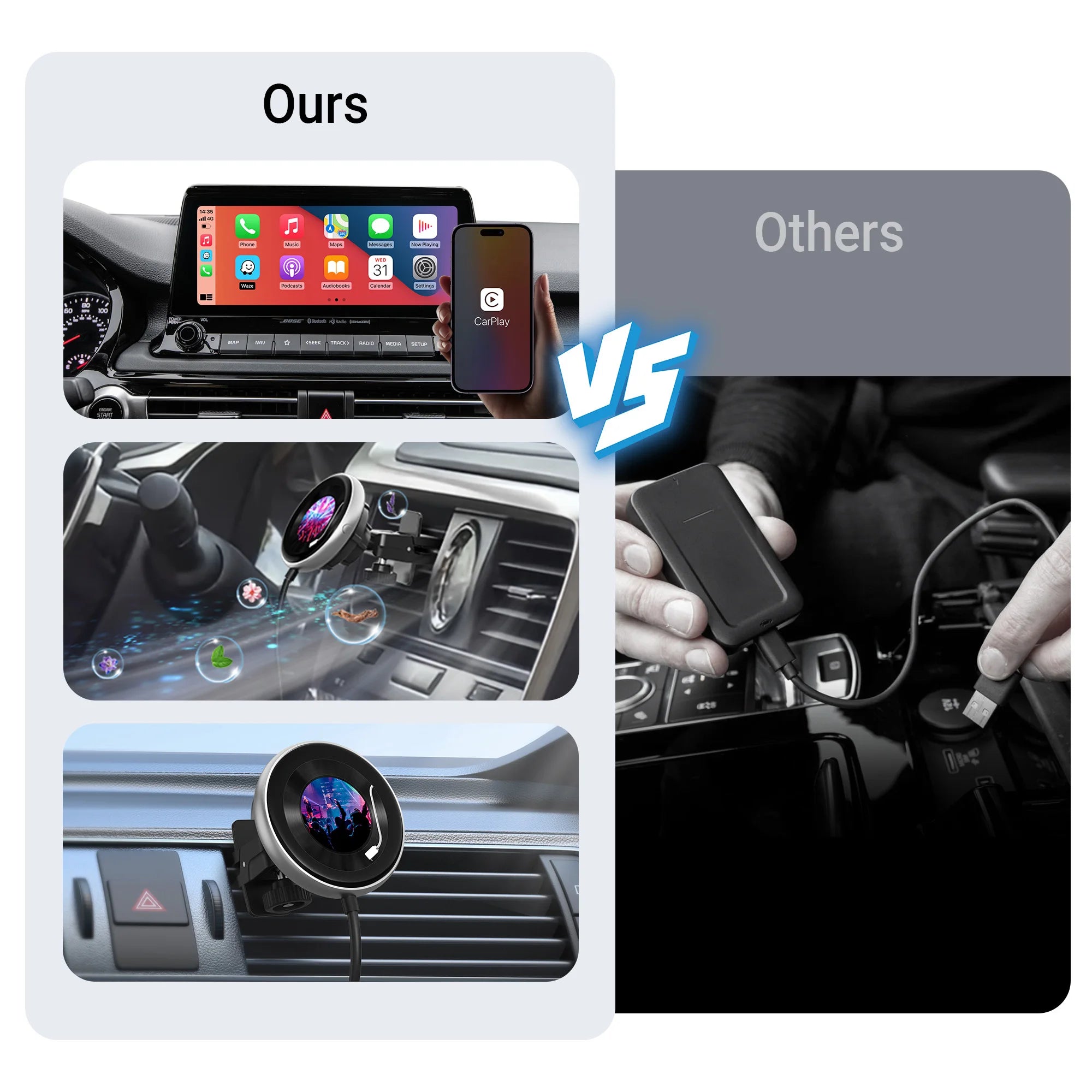 OTTOCAST CarPlay Clip Wireless Adapter & Air Freshener