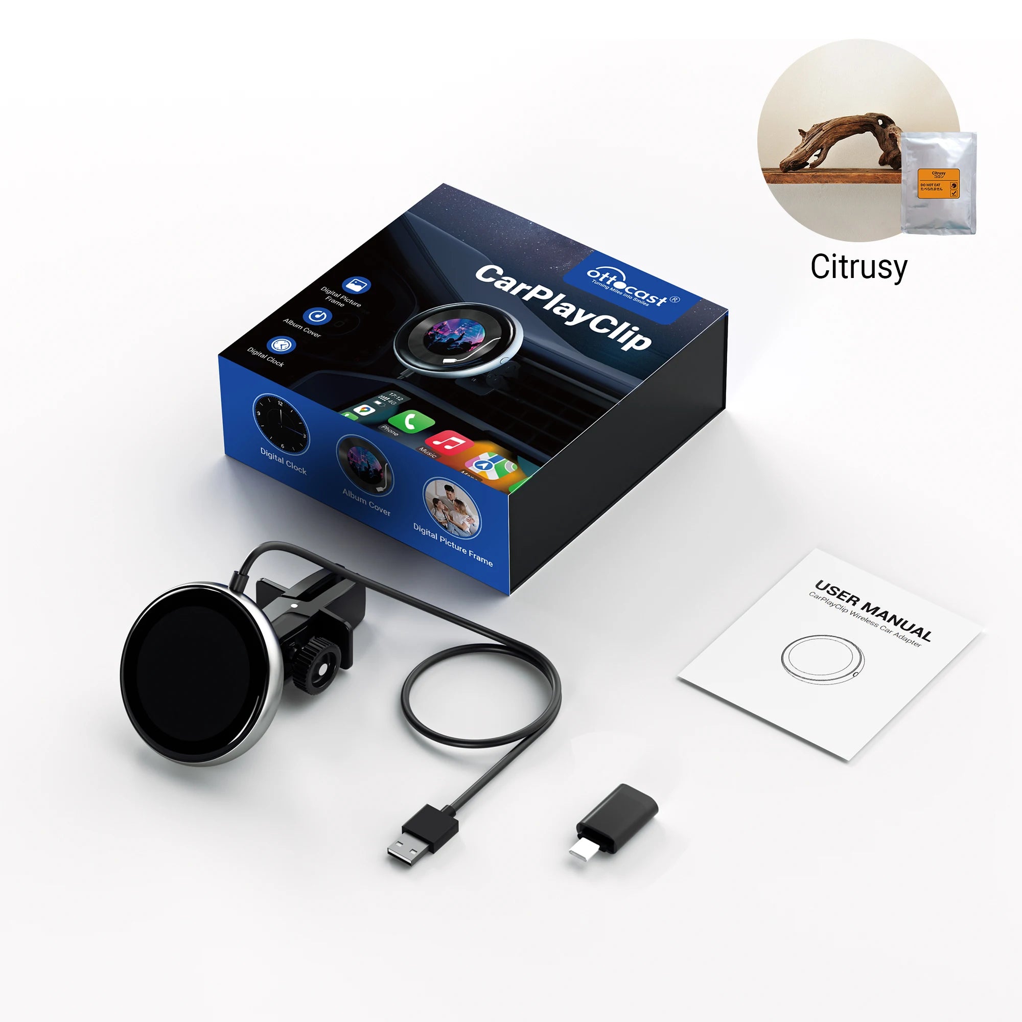 OTTOCAST CarPlay Clip Wireless Adapter & Air Freshener