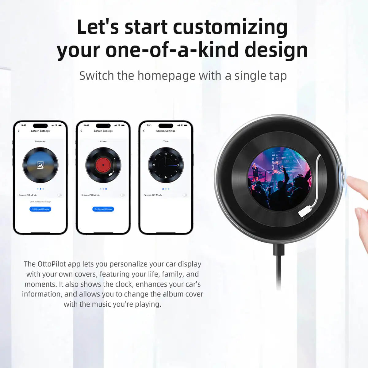 OTTOCAST CarPlay Clip Wireless Adapter with Picture Frame