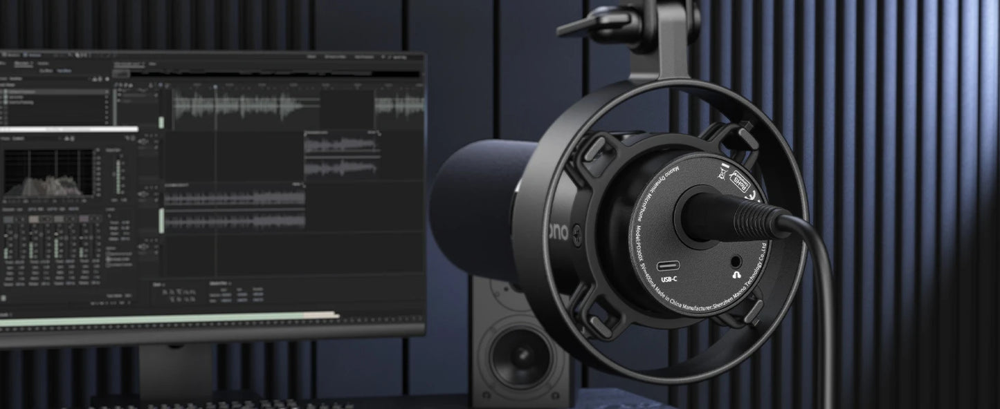 Maono PD300X – XLR/USB Dynamic Podcast Microphone | 192 kHz / 24‑bit Studio‑Grade Recording Mic with Noise Reduction for Content Creators & Home Studios