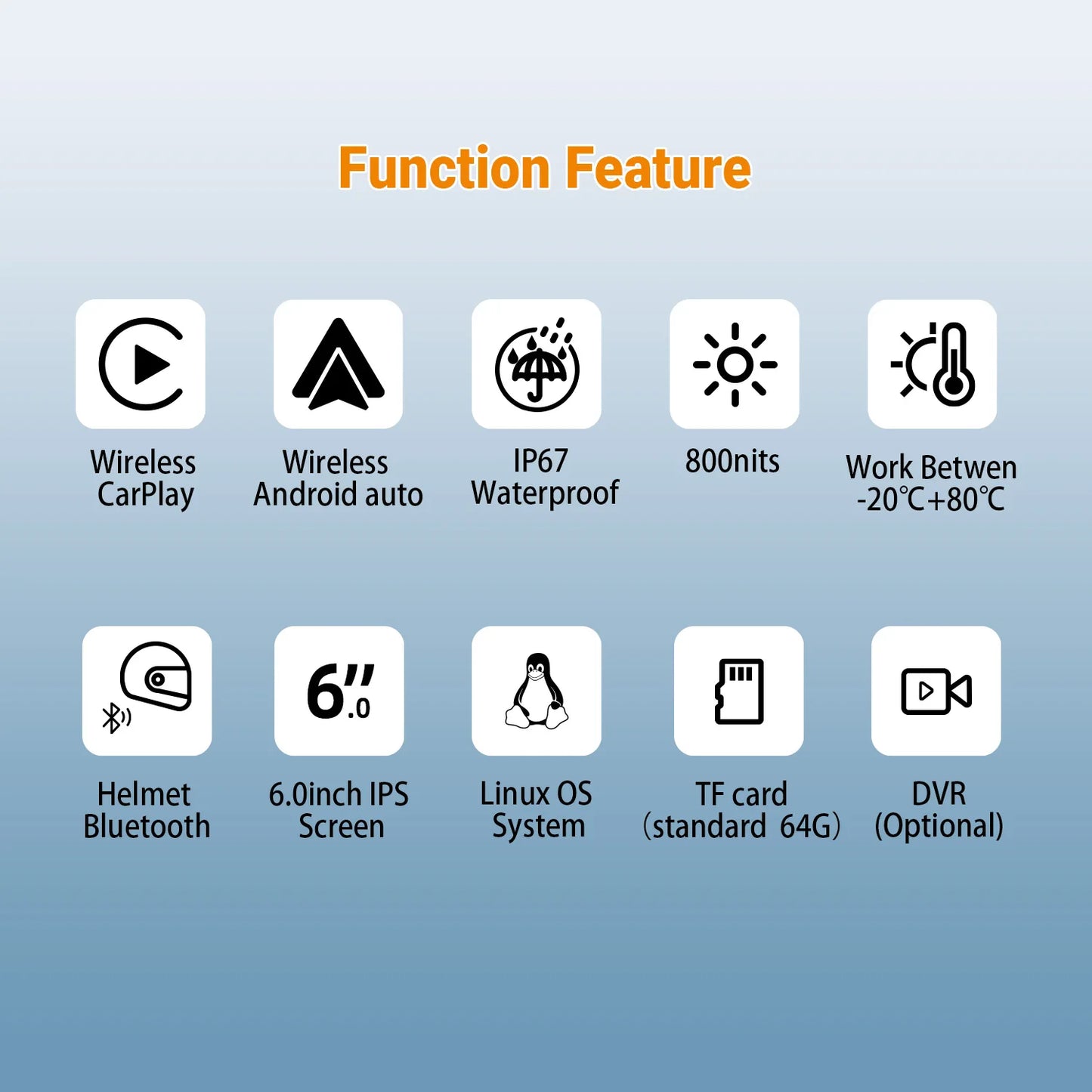 OTTOCAST Express C6 6" Motorcycle Wireless CarPlay Display