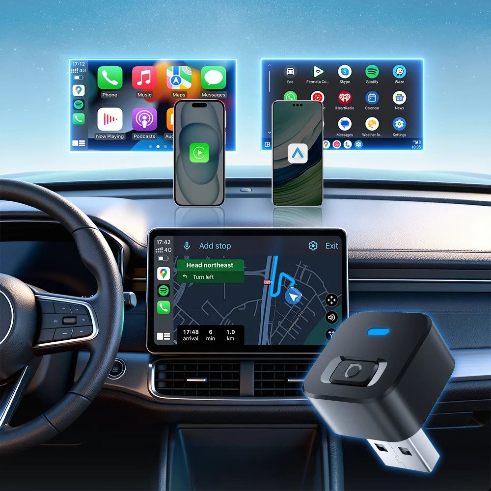 OTTOCAST Cube Mini Wireless Android Auto & CarPlay Dongle
