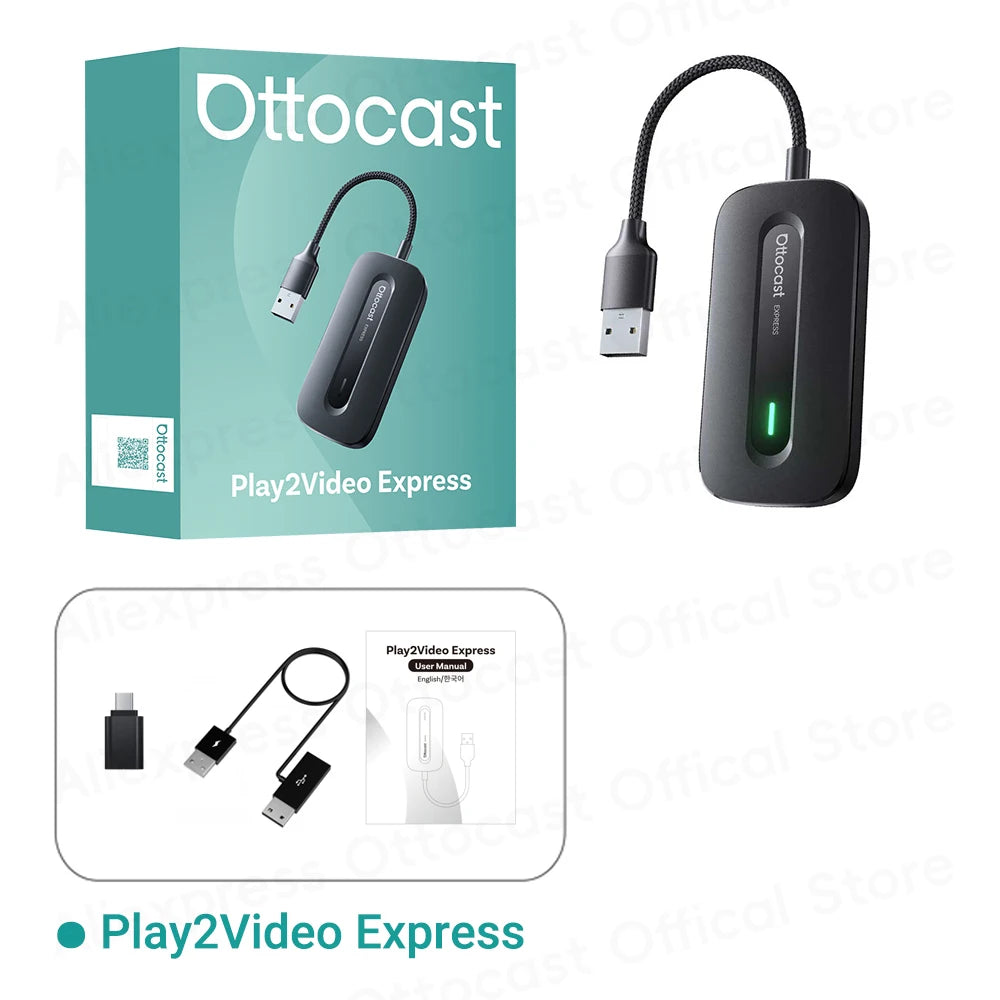 OTTOCAST Play2Video Ultra Wireless CarPlay Video Adapter