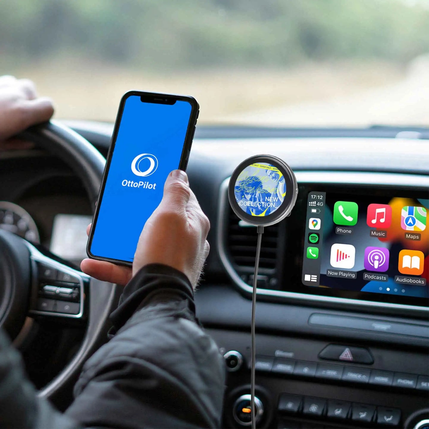 OTTOCAST CarPlay Clip Wireless Adapter with Picture Frame