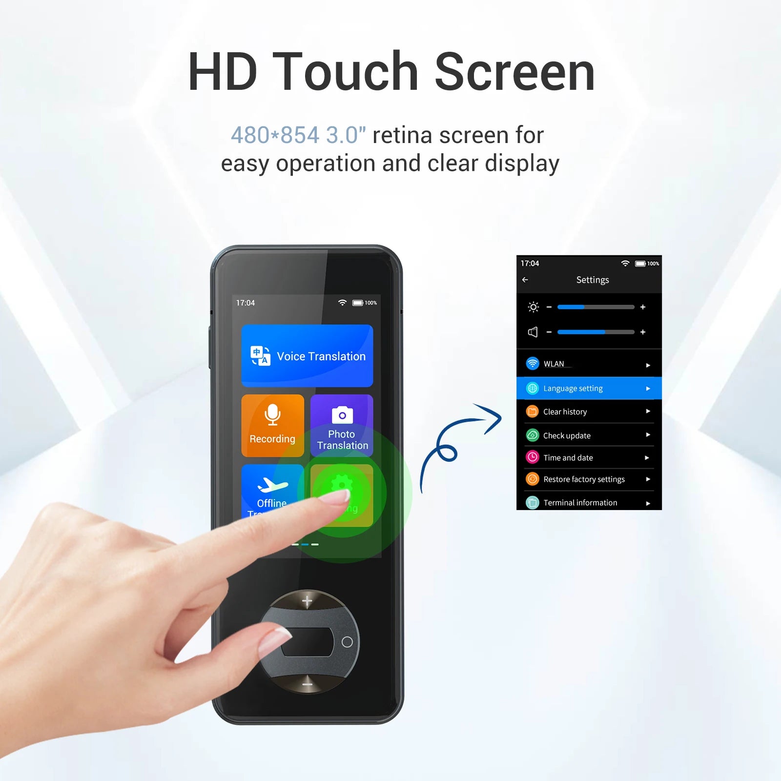 Wooask W10 Translator 144 Languages Offline 98% Accuracy Travel