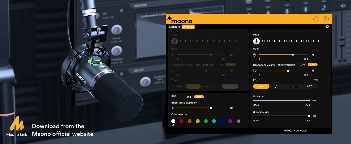 Maono PD200X – XLR/USB Dynamic Microphone | Metal Gaming & Streaming Mic with Software Control