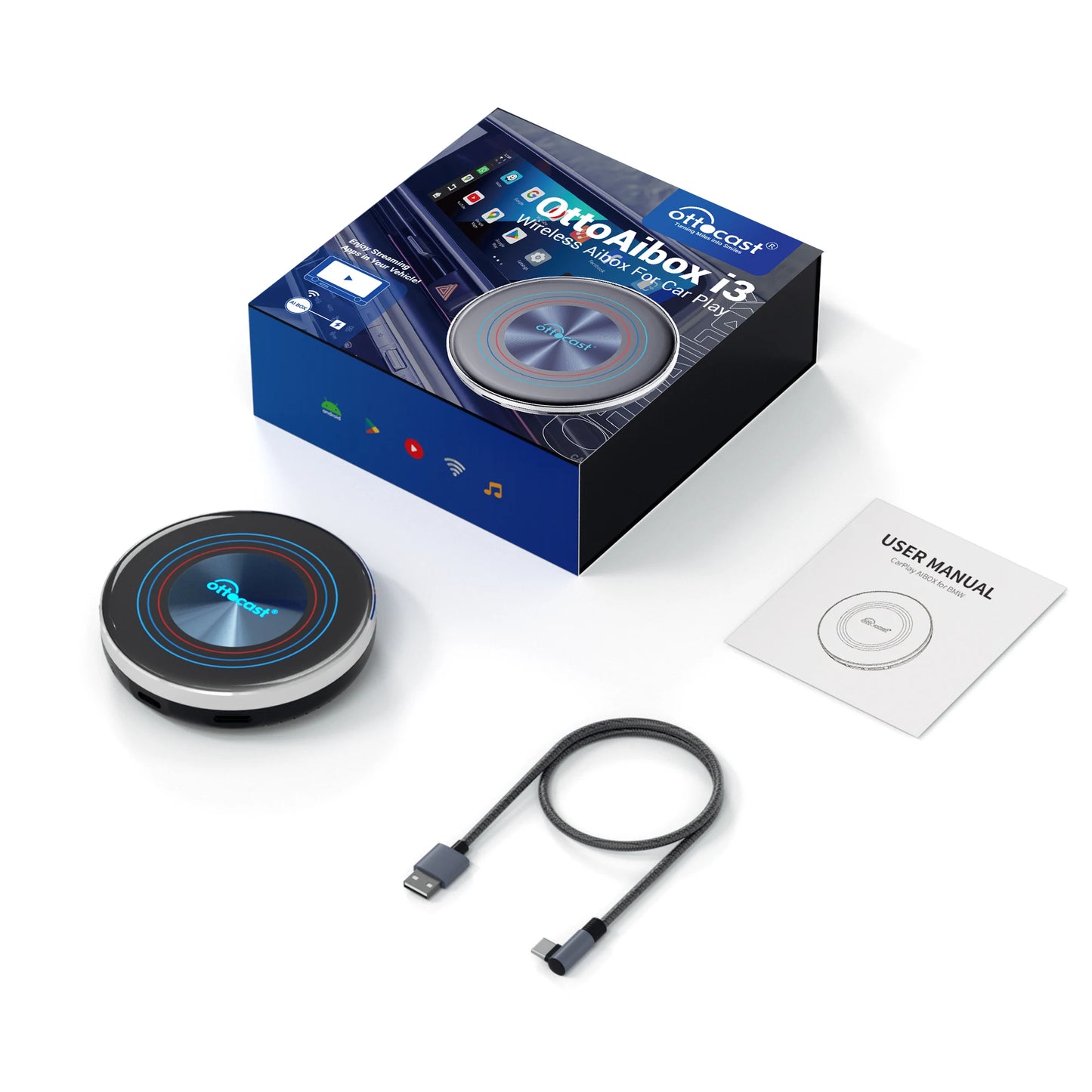 OTTOAIBOX i3 Android 13 Wireless CarPlay TV Box for BMW